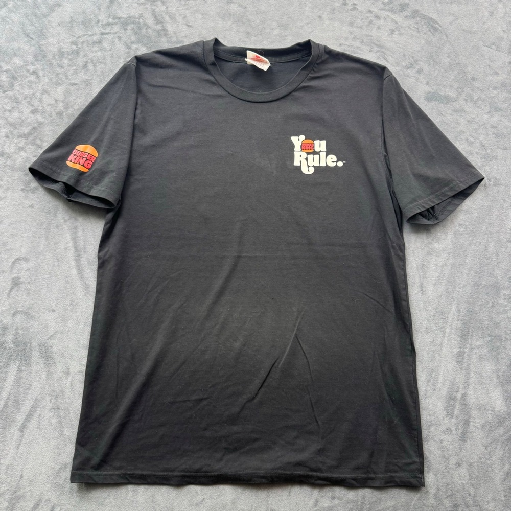 Burger King You Rule Have It Your Way Black Graphic T-Shirt Mens Large
